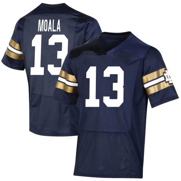 Paul Moala Notre Dame Fighting Irish NCAA Youth #13 Navy Premier 2021 Shamrock Series Replica College Stitched Football Jersey VOK3255FE